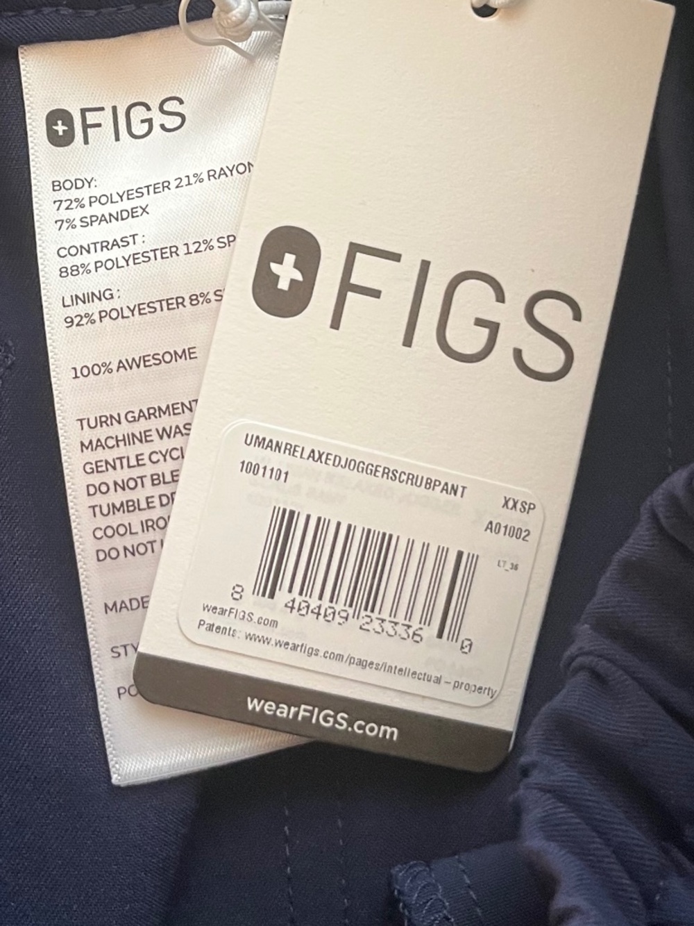 Figs Navy Uman Relaxed Jogger 11-Pocket Scrub Pants Size XXSP NWT - Picture 9 of 12
